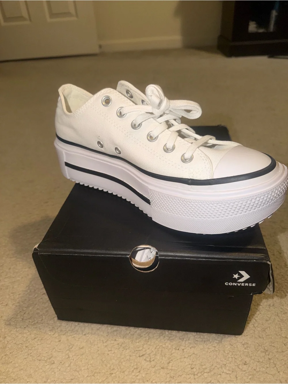 Converse White Platform Sneakers-New